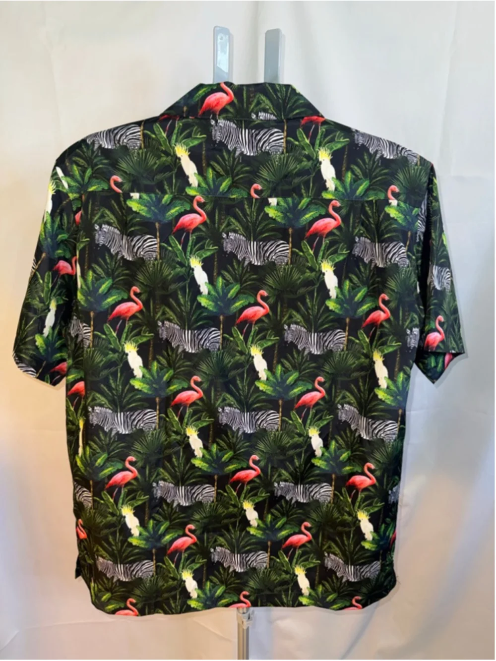 Men's Trunks L Black Green Tropical‎ Print Swim Trunks & Shirt Set